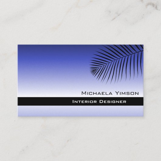 パームエレガントリーフモダンだけの青グラデーション 名刺 (正面)