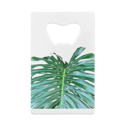 パームエレガントリーフ熱帯ジャングル熱帯雨林リーフ クレジットカード栓抜き (裏面)