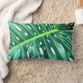 パームエレガントリーフ熱帯ジャングル熱帯雨林リーフ ランバークッション (ブランケット)