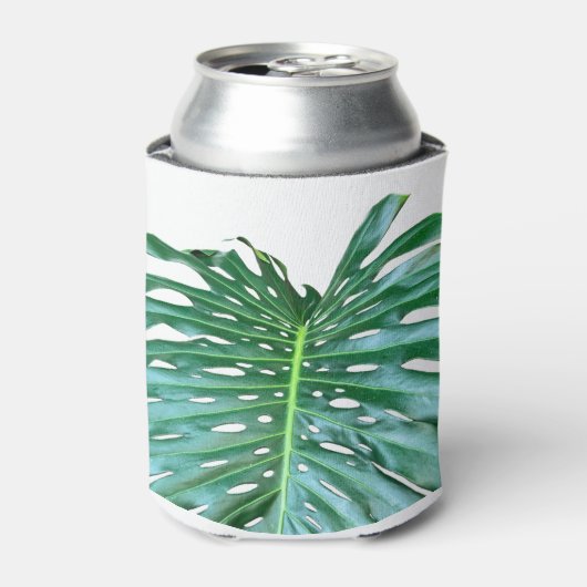 パームエレガントリーフ熱帯ジャングル熱帯雨林リーフ 缶クーラー (缶正面)