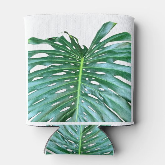 パームエレガントリーフ熱帯ジャングル熱帯雨林リーフ 缶クーラー (裏面)