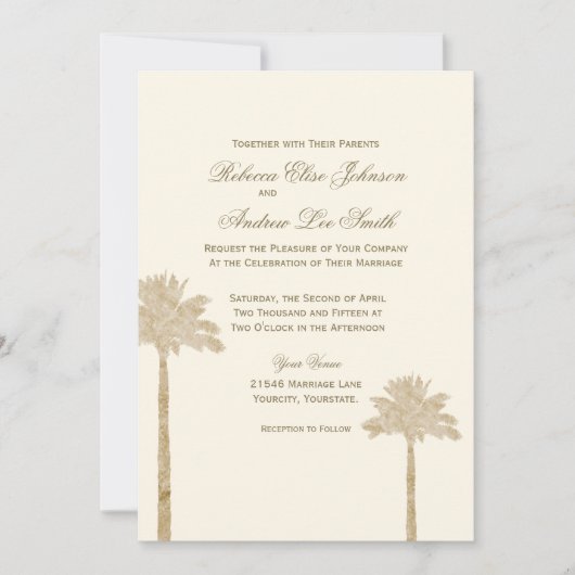 パームエレガント招待状 招待状 (正面)