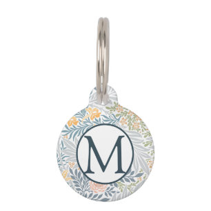 パームエレガント熱帯花パターンデザイン ペット　ネームタグ