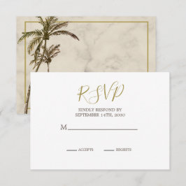 パームエレガント素朴ツリーシック結婚式RSVP 出欠カード