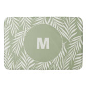 パームエレガント葉ミクオリーブグリーンパーソナライズされた バスマット (正面)