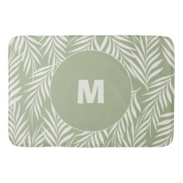 パームエレガント葉ミクオリーブグリーンパーソナライズされた バスマット