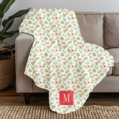 パームエレガント離れモノグラム フリースブランケット