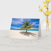 パームオンホワイトサンドビーチ カード (黄色い花)