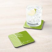 パームオンレトロアップルグリーンシェブロンストライプ コースター (右側)