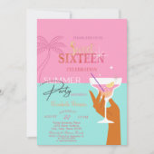 パームカクテルサマー スイート16パーティー 招待状 (正面)