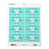 パームカスタムツリービーチ結婚式ウォーターボトルラベル ラベル (フルシート)