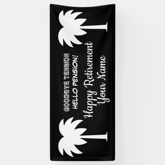 パームカスタムツリー付きの退職パーティーバナーサイン 横断幕 (縦)