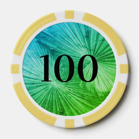 パームカスタムリーフ写真を使用したトランプのポーカーチップトークン ポーカーチップ (正面)