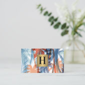 パームカラフルの木のパターン 名刺 (スタンド正面)