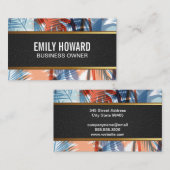 パームカラフルツリーのパターン |自然 名刺 (正面/裏面)