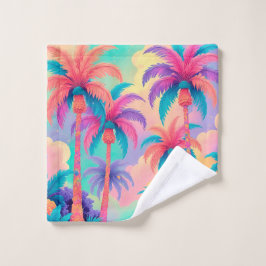 パームカラフルツリー ウォッシュタオル