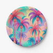 パームカラフルツリー ペーパープレート (正面)