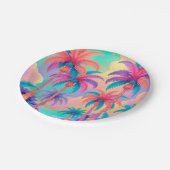 パームカラフルツリー ペーパープレート (アングル)