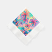 パームカラフルツリー 縁ありカクテルナプキン (角)