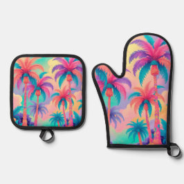 パームカラフルツリー 鍋つかみ&鍋敷きセット