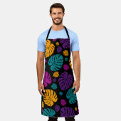 パームカラフル葉 エプロン (着用した状態)