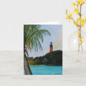 パームカード付きジュピターライトハウス カード (黄色い花)