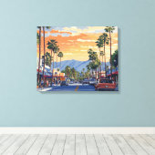 パームキャニオンドライブ – パーム春CA キャンバスプリント (インサイチュ (ウッドフロア))