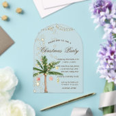 パームクリスマスツリー、輝き、ライト、クリスマスパーティー アクリル招待状 (インサイチュ (ウェディング))