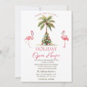 パームクリスマスボールフラミンゴスホリデーオープンハウス 招待状 (正面)