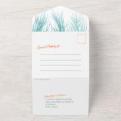 パームグリーン結婚オレンジの後は幸せに オールインワン招待状 (外側)