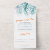 パームグリーン結婚オレンジの後は幸せに オールインワン招待状 (内側)