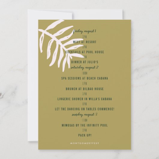 パームゲタウェイトロピカルバチェロレッテ日程 招待状 (裏面)