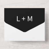 パームコンテンポラリーツリー黒QRコード結婚 オールインワン招待状 (裏面)