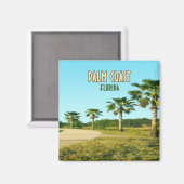 パームコーストフロリダパームツリーズヴィンテージ マグネット (正面/裏面)