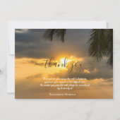 パームサンセットフォトお祝いオブライフ サンキューカード (正面)