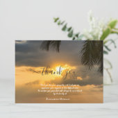 パームサンセットフォトお祝いオブライフ サンキューカード (スタンド正面)