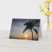 パームサンセット退職 カード (黄色い花)