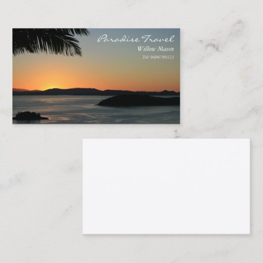 パームサンセット、旅行名刺 名刺 (正面/裏面)