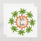 パームサークルルアウ（ハワイ式宴会）招待状 招待状 (正面/裏面)