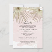 パームジャングルの葉のミューテッドな海辺のボヘミアンデータイル 招待状 (正面)