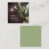 パームスターリーナイトメイソンジャール結婚式の引き出物ラベル スクエア名刺 (正面/裏面)