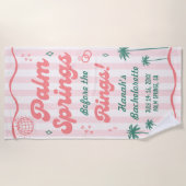 パームスプリングスでの独身最後の女友達パーティー ビーチタオル (正面)
