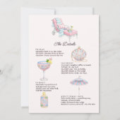 パームスプリングスのバチェラーetteパーティー Bride in a Tini Bit 招待状 (裏面)