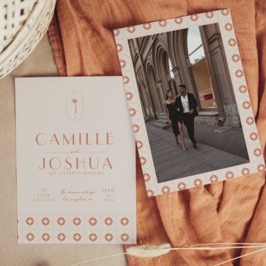 パームスプリングスのレトロウェディング 招待状