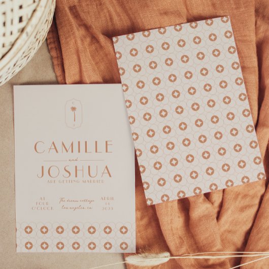 パームスプリングスのレトロウェディング 招待状