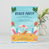 パームスプリングスの夏のビーチの誕生日パーティー 招待状 (スタンド正面)