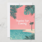 パームスプリングス サマー バースデーパーティー ピンク 招待状 (裏面)