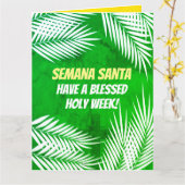 パームスペインのサンデー、聖週間、復活祭 カード (黄色い花)