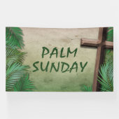 パームスンデーの礼拝バナー（十字架付き） 横断幕 (横)