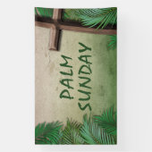 パームスンデーの礼拝バナー（十字架付き） 横断幕 (縦)